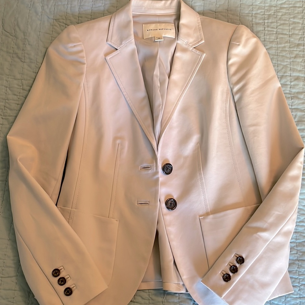 Banana Republic Jacket with an Ann Taylor sleeveless blouse underneath